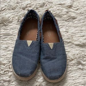 Blue Toms Slip-Ons